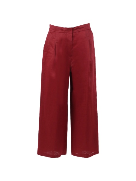 Pantaloni evazati MaxMara Studio rosii din ramie
