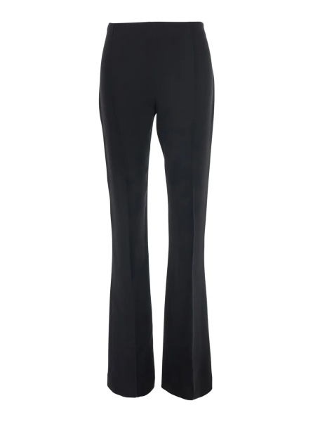 Pantaloni 'Fabien' Black Pants with Flared Leg and Side Zip Closure in Silk for Women