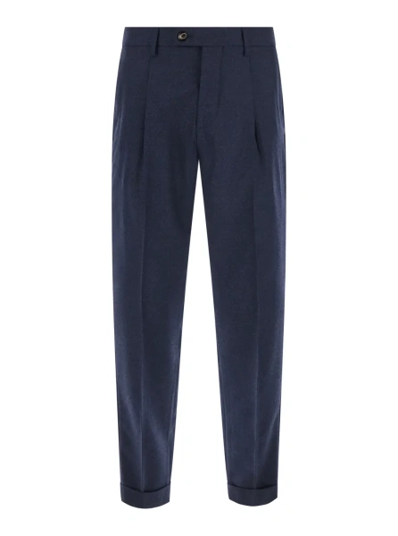 Pantaloni MICHAEL COAL albastri din bumbac