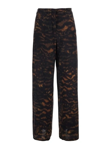 Pantaloni MOMONÌ negri din matase si elastan