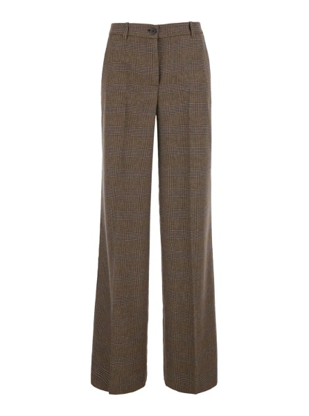 Pantaloni P.A.R.O.S.H. Brown Pants with all-over stripe motif in wool blend for women