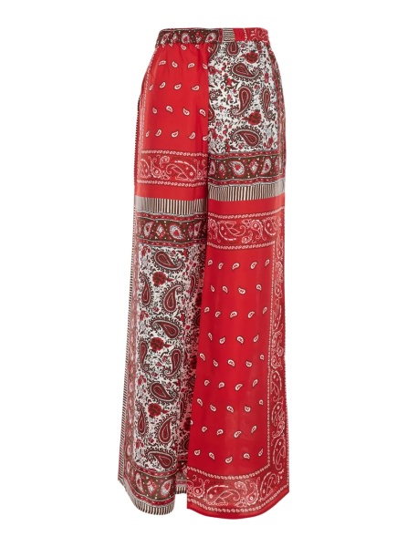 Pantaloni P.A.R.O.S.H. red Pants with elasticated waist and bandana print in fabric for women
