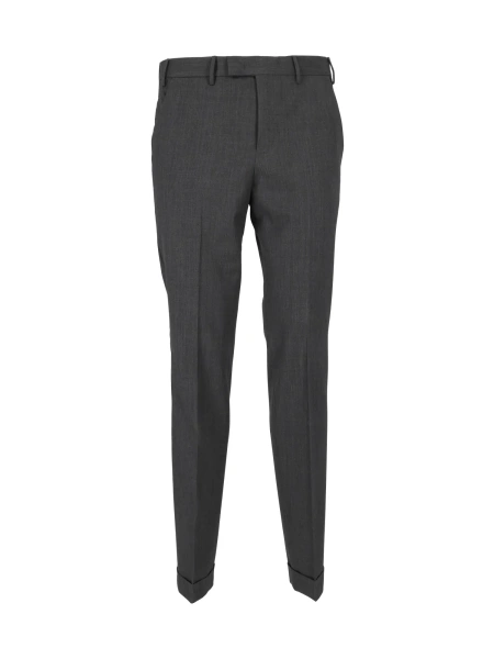 Pantaloni Pants - MASTER, Flat Front, Diagonal Pockets, Flap Back Pockets, Turn-Up