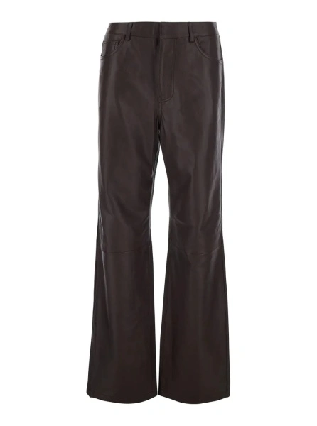 Pantaloni ROTATE Birger Christensen maro din piele