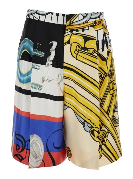Pantaloni scurti Céline multicolor din matase