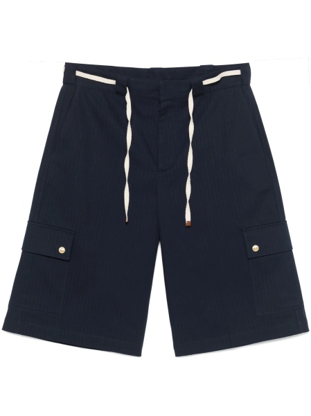 Pantaloni scurti DRÔLE DE MONSIEUR albastri din bumbac si elastan