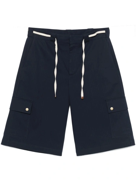 Pantaloni scurti DRÔLE DE MONSIEUR albastri din bumbac si elastan