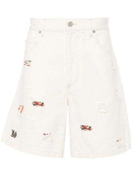 Pantaloni scurti Isabel Marant neutri din bumbac organic si canepa