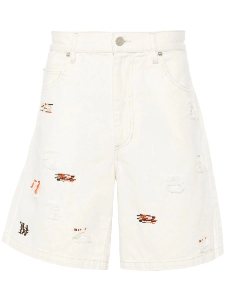 Pantaloni scurti Isabel Marant neutri din bumbac organic si canepa