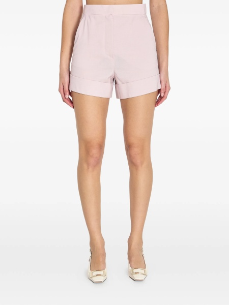 Pantaloni scurti Max Mara roz din mohair si lana