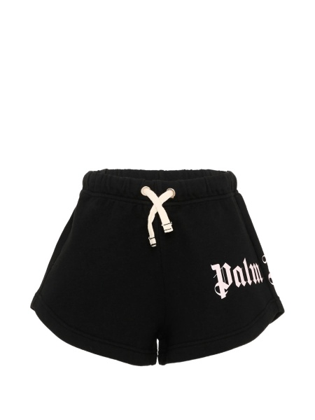 Pantaloni scurti Palm Angels negri din bumbac
