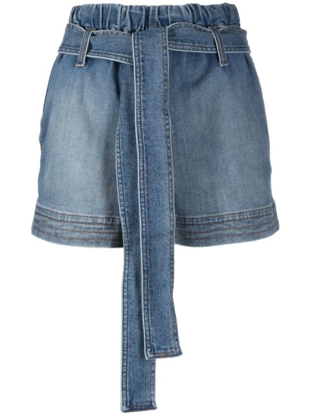 Pantaloni scurti Stella McCartney albastri din elastan si bumbac