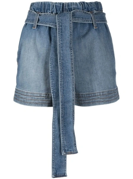 Pantaloni scurti Stella McCartney albastri din elastan si bumbac