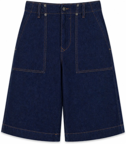 Pantaloni Shorts In Denim Di Cotone