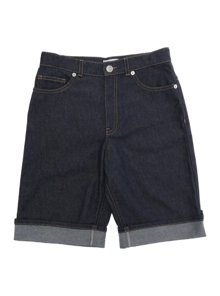 Pantaloni Shorts 'Logo' with Logo Detail on the Front in Blue Cotton for Kids
