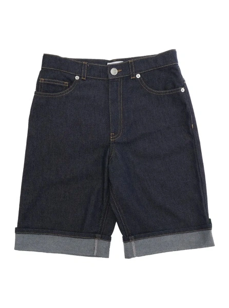 Pantaloni Shorts 'Logo' with Logo Detail on the Front in Blue Cotton for Kids