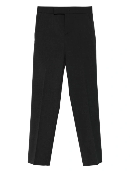 Pantaloni slim fit Alberta Ferretti gri din polyester si lana