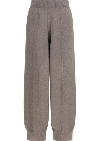 Pantaloni Straight leg wool, silk and cashmere knit Pants