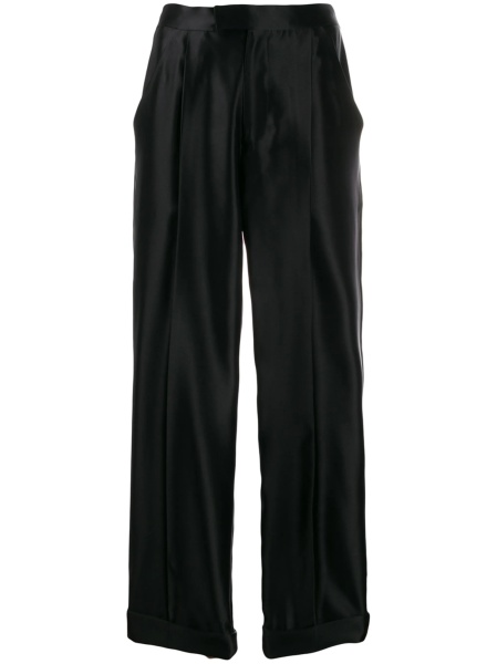 Pantaloni talie inalta Tom Ford negri din matase si vascoza