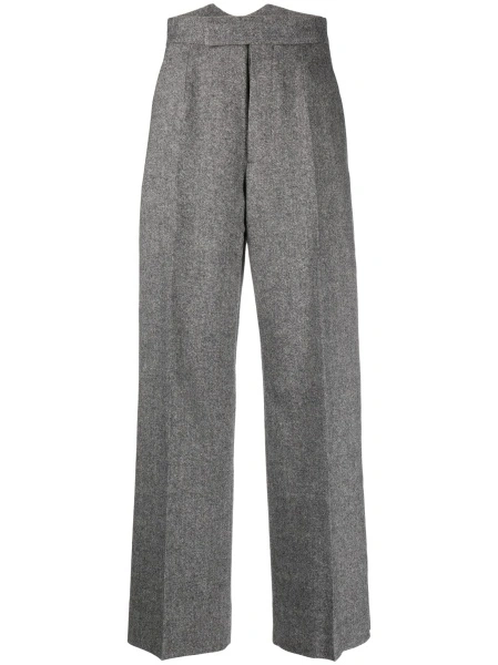 Pantaloni talie inalta Vivienne Westwood negri din lana si elastan