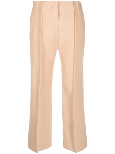 Pantaloni trei sferturi Jil Sander neutri din lana