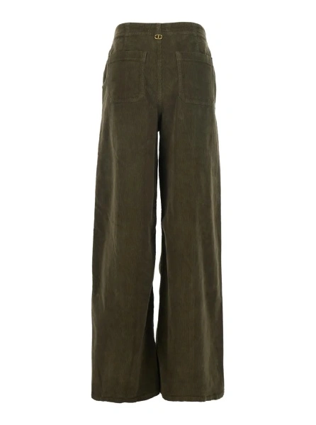 Pantaloni TWINSET verzi din catifea
