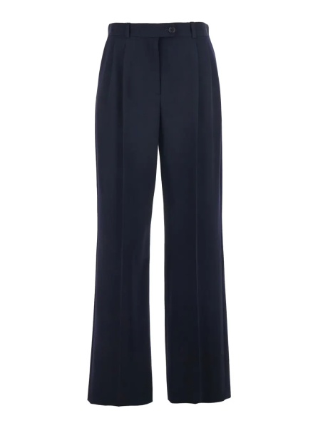 Pantaloni 'Virgil' Blue Pants with Belt Loops and Welt Pocket on the Rear in Wool Woman