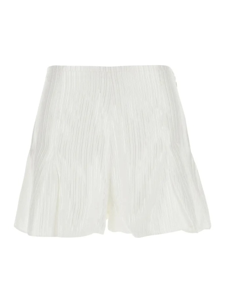 Pantaloni White Flowing Striped Shorts in Viscose and Cotton for Women