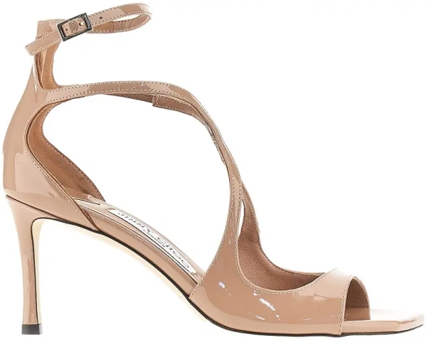 Pantofi cu toc Jimmy Choo roz din piele lacuita