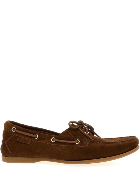 Pantofi de navigatie Tom Ford maro din alama si piele