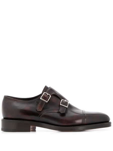 Pantofi Monkstrap JOHN LOBB maro din piele