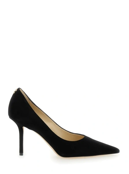 Pantofi Pumps 'Love' with stiletto heel in suede and black color for women