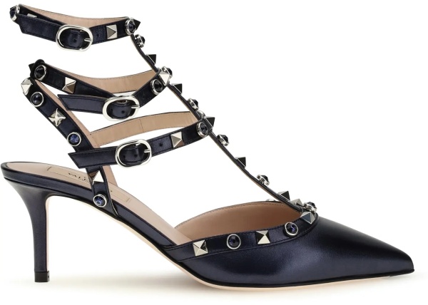 Pantofi Rockstud Pumps in laminated leather
