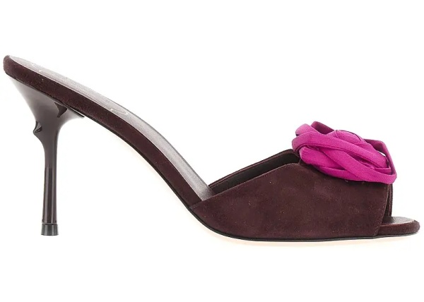 Pantofi 'Rose Vivier' suede leather mules