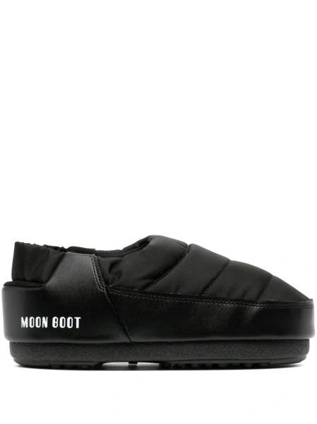 Papuci Moon Boot negri din poliamida si pvc