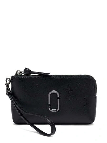 Portofel Marc Jacobs snapshot negru din piele si poliuretan