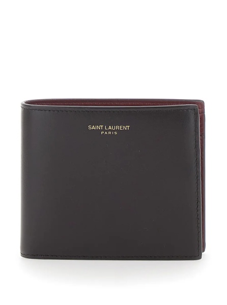 Portofele Brown Bi-Fold Wallet with Logo Lettering on the Front and Bicolor Design in leather for Men