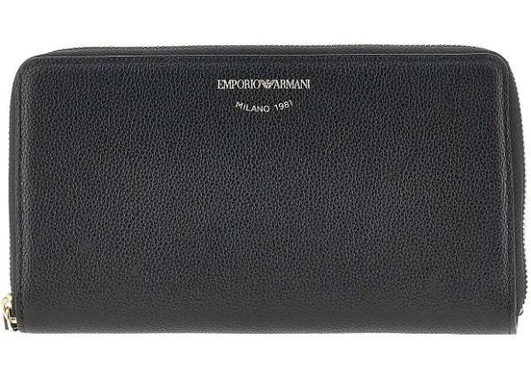 Portofele Grained leather zip-around wallet