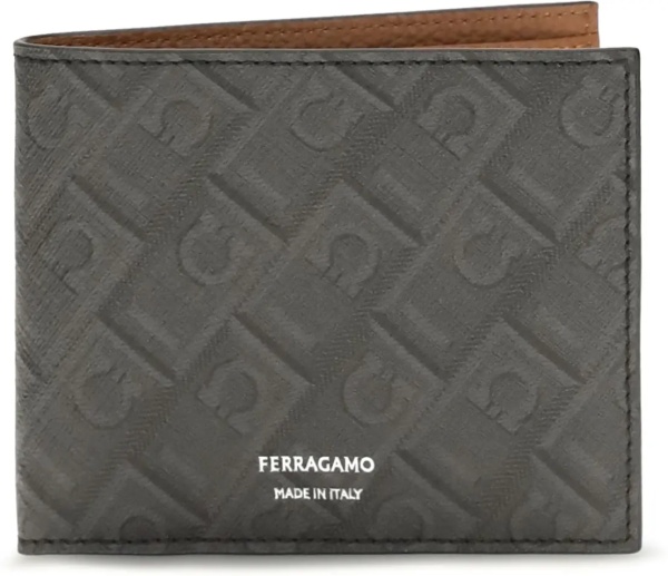 Portofele Leather bifold Wallet with Gancini pattern