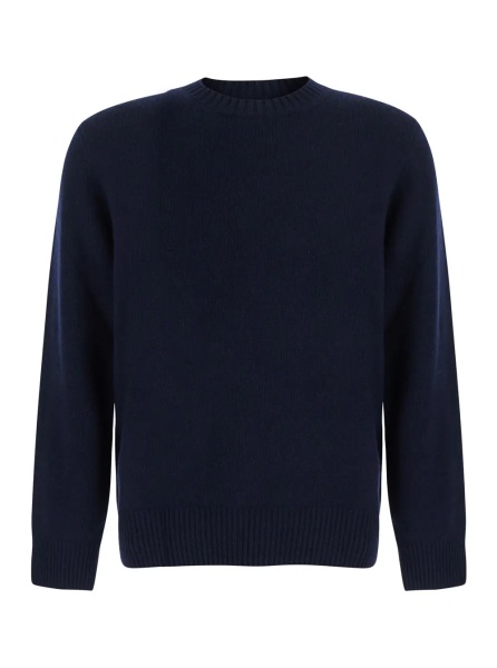 Pulover Blue Crew Neck Sweater with Long-Sleeve in Cashmere for Women