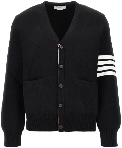 Pulover Cotton cardigan with 4 Bar detail