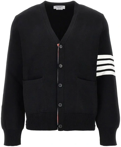 Pulover Cotton cardigan with 4 Bar detail