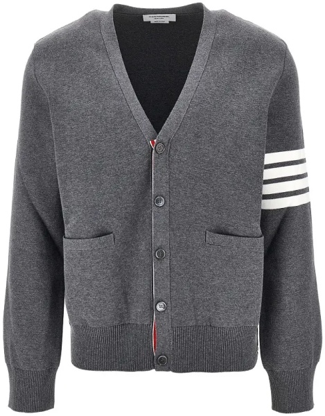 Pulover Cotton cardigan with 4 Bar detail