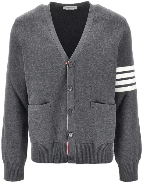 Pulover Cotton cardigan with 4 Bar detail