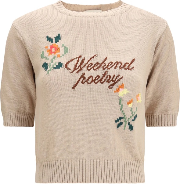 Pulover Cotton knit Sweater with embroidery
