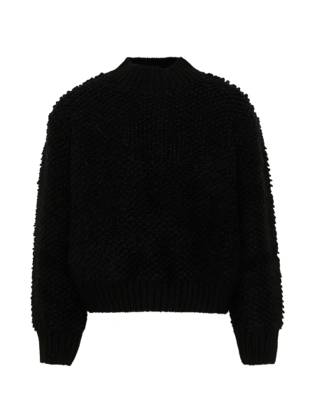Pulover Diesel negru din lana si acrilic