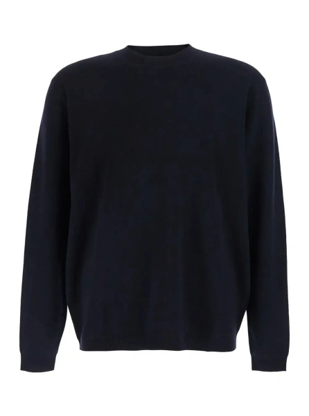 Pulover MERINO CREW NECK with long sleeves and crew neck, Blue, Man