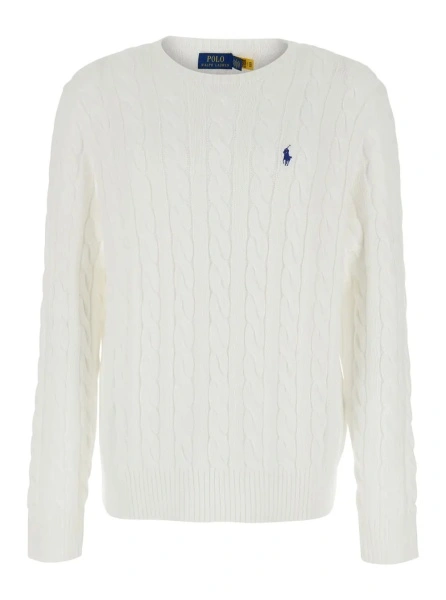 Pulover Ralph Lauren alb din bumbac