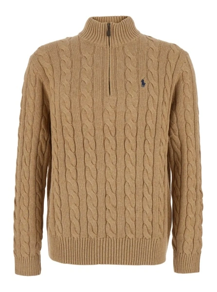 Pulover Ralph Lauren bej din bumbac