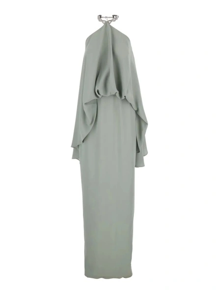 Pulover TALLER MARMO verde din cady crepe